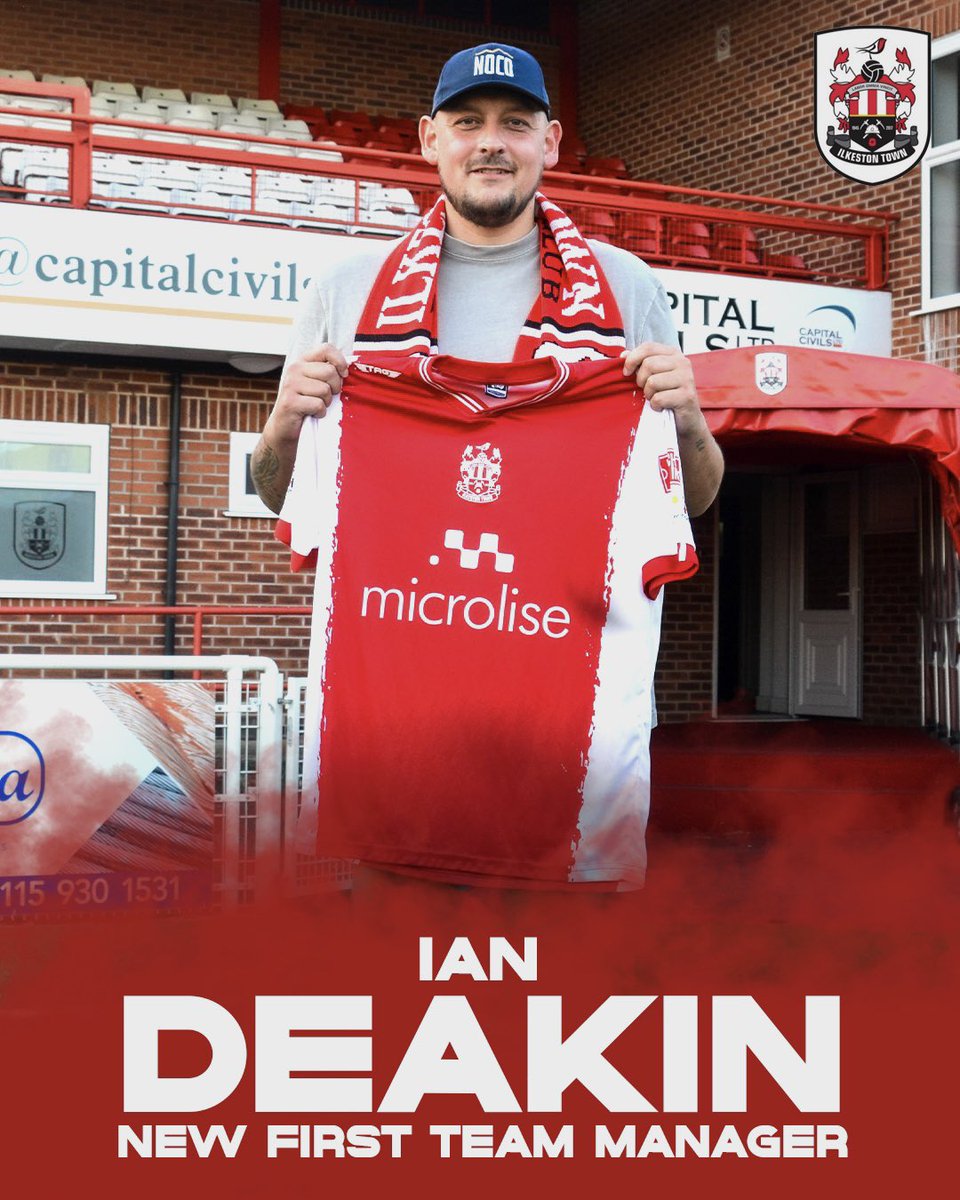 𝗜𝗔𝗡 𝗗𝗘𝗔𝗞𝗜𝗡 𝗔𝗣𝗣𝗢𝗜𝗡𝗧𝗘𝗗 𝗙𝗜𝗥𝗦𝗧 𝗧𝗘𝗔𝗠 𝗠𝗔𝗡𝗔𝗚𝗘𝗥

▶️ ilkestontownfc.co.uk/new-first-team…

#OneTownOneClub