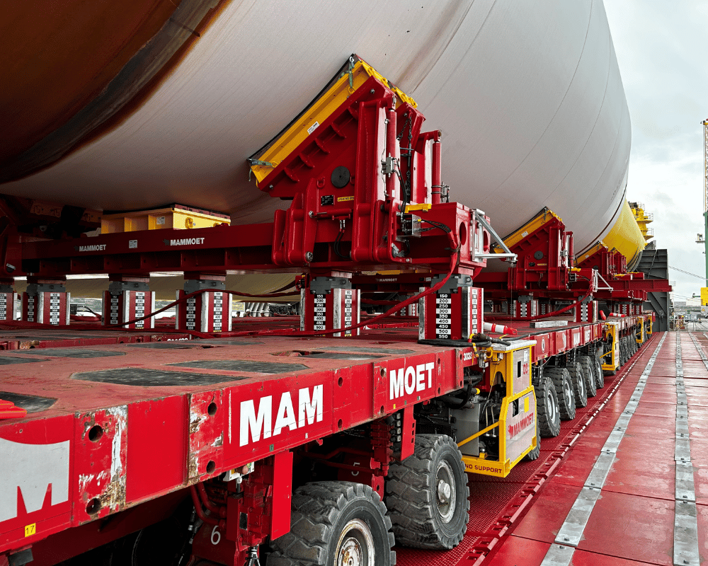 mammoetglobal's tweet photo. When an XXL monopile is lifted, its self-weight causes big deformations.
Mammoet’s new jacking and cradle system adds 60cm of stroke.
This minimizes upgrades to grillage and sand bunds, reducing costs.
Read more: https://t.co/bm7kdLriAJ
#Mammoet #OffshoreWind #Marshaling https://t.co/RWBOGmRCvR