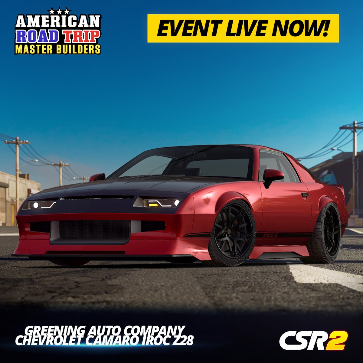 Roar into the week like a true legend with the Greening Auto Company Chevrolet Camaro IROC Z28! 🏁🚗💨

Get started with the American Road Trip 3: Boston, here:

zynga.social/csr2tw

#ART3 #AmericanRoadTrip #GreeningAutoCompany #camaroirocz28 #Chevrolet #CSR2 #CSRRacing #CSR