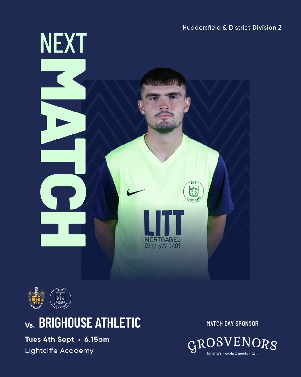 AfcVolunteers's tweet photo. Next match… 🙌🏼

🆚 @hd6athletic 
⏰ Tues 4th Sep • 6.15pm
🏟 Lightcliffe Academy 
🏆 Huddersfield &amp; District - Div 2 

#UTV https://t.co/a8NZkfHNkJ