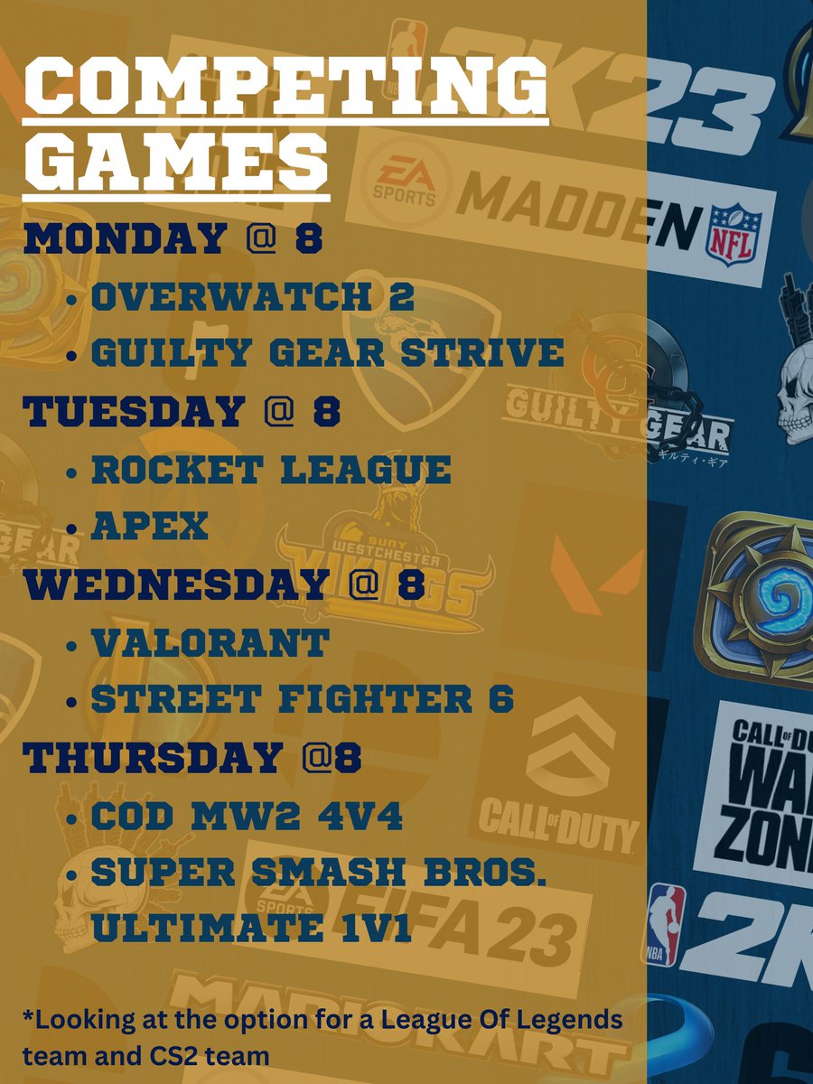 With the beginning of the fall semester, we will be having tryouts this week for various titles! 
If you are interested in competing, please join the discord! 
👉discord.gg/b9agk89R3E