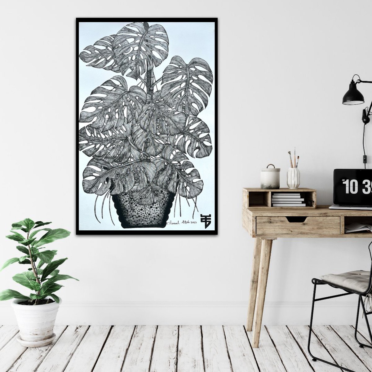 SamuelEtoh3's tweet photo. Monstera 
Acrylic ink on paper
102cm by 67cm
2023

Monstera is a genus of 59 species of flowering plants in the arum family, Araceae, native to tropical regions of the Americas. Copied 

 #art #explore #monstera #contemporaryart #flower #plantlover  #samueletoh #interiordesign https://t.co/DiwvqIAzGp