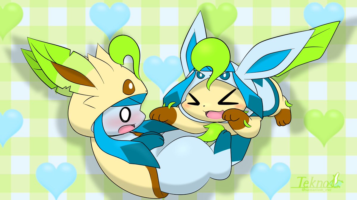 samarium_eve's tweet photo. 🍀「ぐれちゃ〜ん！僕もぐれちゃんになったよ〜！！」
#リフィグレの日
#Leafeon #Glaceon
#Folipurba #Glaziola https://t.co/pgOUjmKfBi