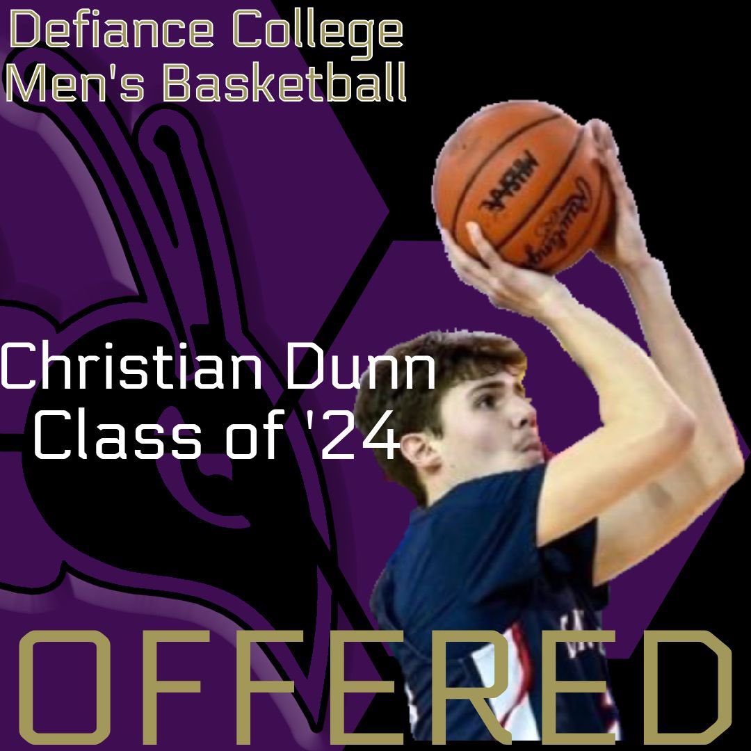 Christian Dunn (@cdunn2024) on Twitter photo After a great camp I’m excited to announce I have been offered the opportunity to take my academic and athletic career to the next level! Thank you @CoachRegg15 <a href="/DefiCollegeMBB/">Defiance College Men's Basketball</a> ! After a great camp I’m excited to announce I have been offered the opportunity to take my academic and athletic career to the next level! Thank you @CoachRegg15 <a href="/DefiCollegeMBB/">Defiance College Men's Basketball</a> !