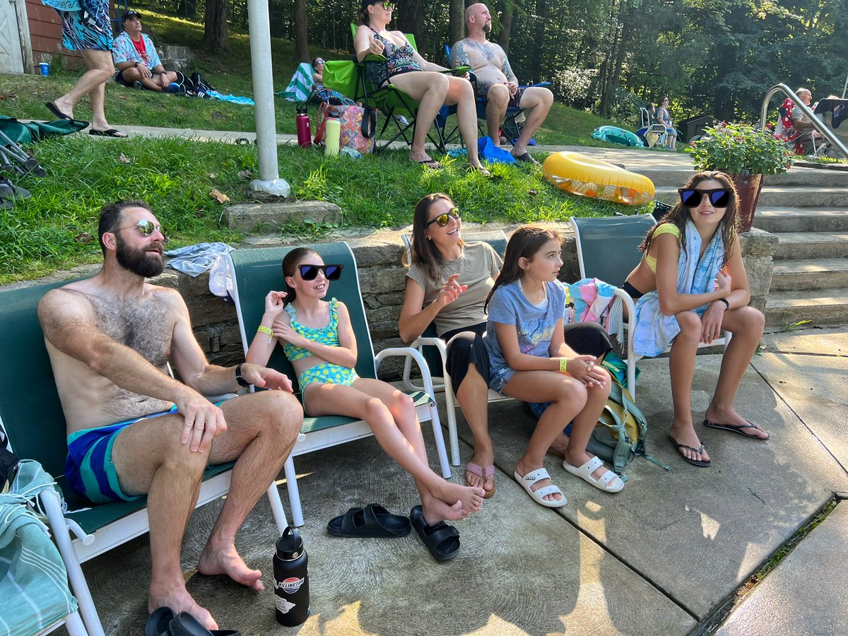 christen_rexing's tweet photo. Today was the last day for #DelcoPoolMom this season😭 She’s hanging up her hoops & hat. She can feel the inappropriate tan lines fading👙
She did get one last glorious day of pool domination from the #SafetySecond 🛝, to the low dives, & a final pie eating contest. https://t.co/bZxKP7PysY