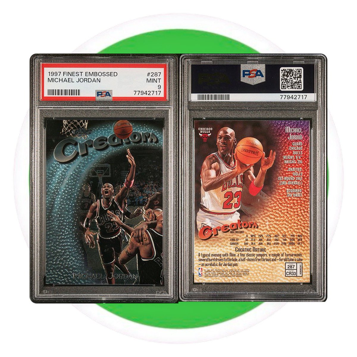 TcTsportscards's tweet image. 🏀 MICHAEL JORDAN 🏀
1997-98 #topps #finest #embossed #michaeljordan #bulls #psa9 #mint #psacard #graded #slabbed #collect #thehobby #whodoyoucollect #tradingcardsandthings #chicago #chicagobulls #nba #basketball #hisairness #jumpman #jordan #tradingcards #tctsportscards