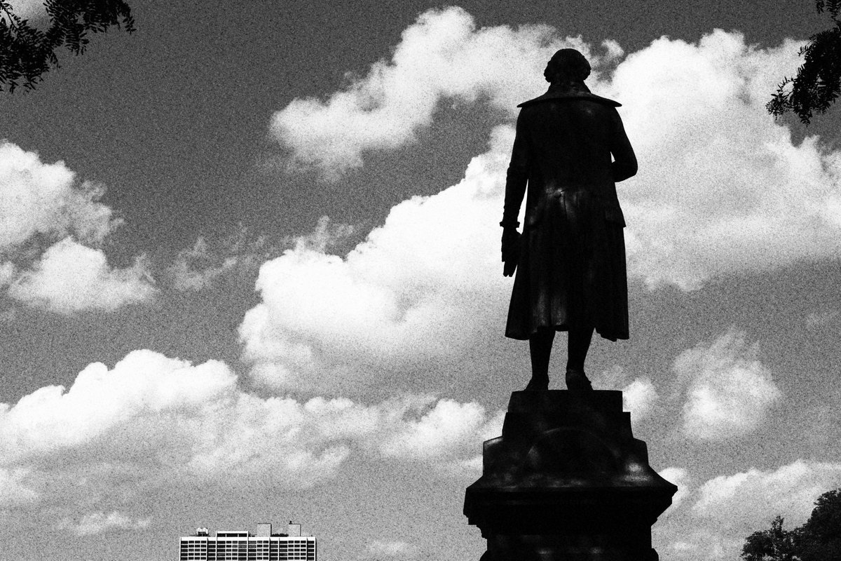 #blackandwhitephotography #streetphotography #streetpohotographer #statue #clouds #sky on a shot #bike ride in the #city #FriedrichSchiller