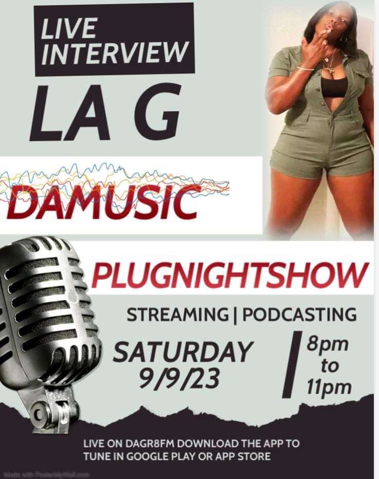 1LA_G's tweet photo. Yโall tune in 9/9/23. La G live interview Download DaGr8FM App. #PlugNightShow #OTE #HoodNSexy #PutItUp #DGAF #PullUp https://t.co/QeDu8FqKLH