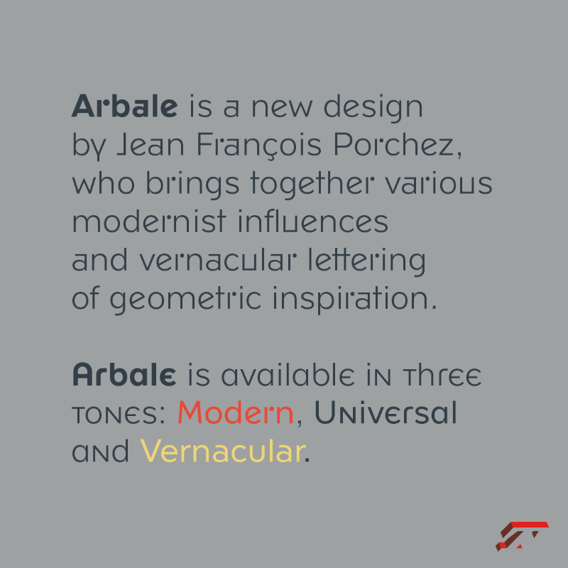 typofonderie's tweet photo. ⏰ New! Arbale brings together various modernist influences and vernacular lettering of geometric inspiration from the 20th century. Designed by @jfporchez, Arbale is available in three tones: Modern, Universal and Vernacular.