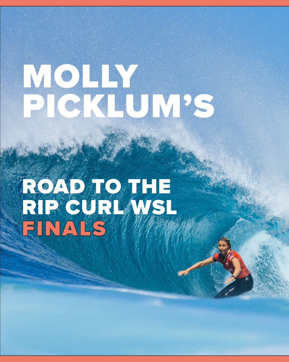ripcurl's tweet photo. Molly Picklum is just days away from competing for her first World Title...  🏆

Swipe across to see Molly's incredible season and her road to the #RipCurlWSLFinals. 

Will Molly win her first World Title? #GoMolly https://t.co/sJRohjvbcw
