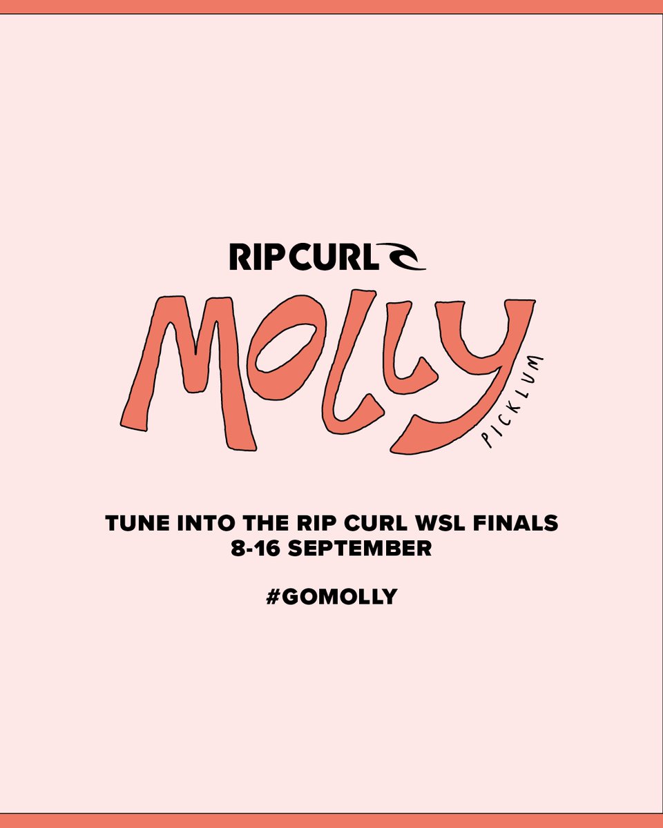 ripcurl's tweet photo. Molly Picklum is just days away from competing for her first World Title...  🏆

Swipe across to see Molly's incredible season and her road to the #RipCurlWSLFinals. 

Will Molly win her first World Title? #GoMolly https://t.co/sJRohjvbcw
