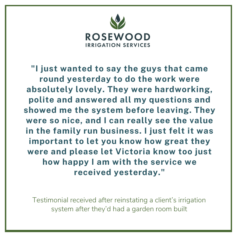 Nice that our #hardworking, #helpful & #friendly staff get the praise they deserve! #Greatreviews are wonderful, but we appreciate all feedback, as it helps us to maintain the #highstandards we try to achieve, both in #workmanship & in #customerservice. 
#gardenirrigation