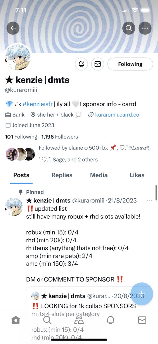 ThatGirl2567's tweet photo. @kuraromiii Done my user is unibunny1213 :D 🤞🤞 https://t.co/dYZazSnwgB