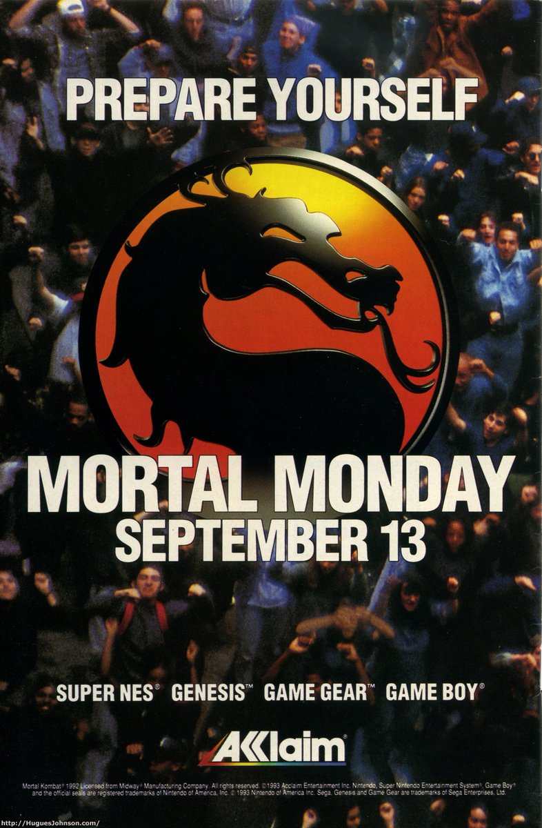 30 YEARS AGO NEXT WEEK! Mortal Monday 13th Sept 1993 @noobde @MortalKombat