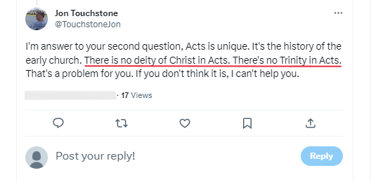 anvilofyahweh's tweet photo. #Unitarians love pronouncing lies about Scripture.
All while luxuriating in #exegetical incompetence. https://t.co/uU1SWEeBbS