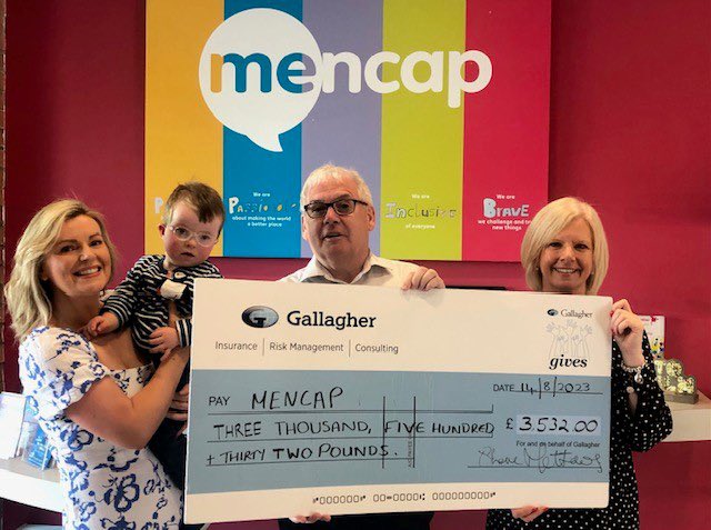 Great to see Theresa &amp; Lorraine from Gallagher Insurance, along with Theresa’s son Aaron who attended the Children’s Centre last year. 
Theresa, Lorraine and colleagues raised £3532 for Mencap NI, and presented a cheque to Area Fundraising Manager Tom Mallon in our centre.