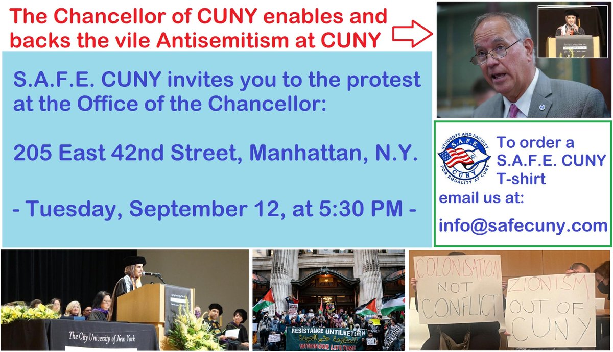 MikeNew19512115's tweet photo. WHO will Stand by the Jews of CUNY next week? https://t.co/sRznDMlu74