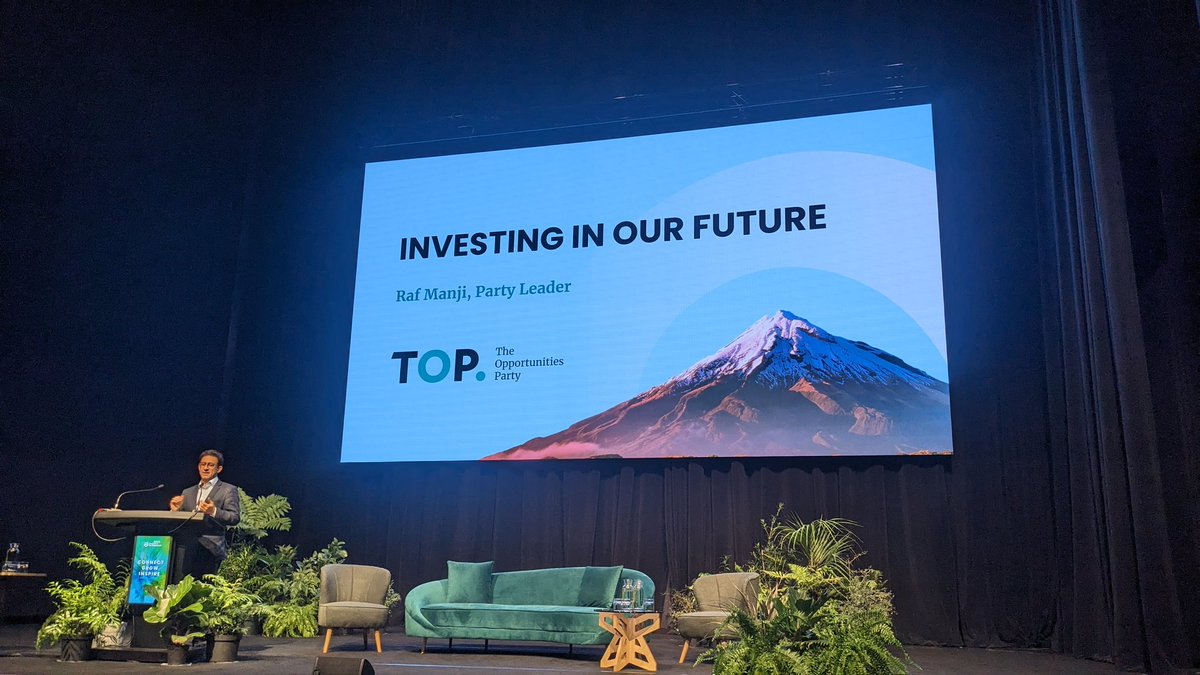 Opening #techsummit23 keynote by <a href="/rafmanji/">Raf Manji</a> announcing <a href="/top_nz/">TOP - The Opportunities Party</a> Tech Policy live
