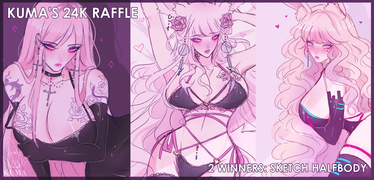 ˗ˋˏ ♡ KUMA'S 24K RAFFLE ♡ ˎˊ˗ ♡ must follow, rt & like to join ♡ please check my TOS on my carrd to know what i will and will not draw ♡ do not just drop your png and run with no comment, i'll disqualify you ♡ raffle ends oct.31st