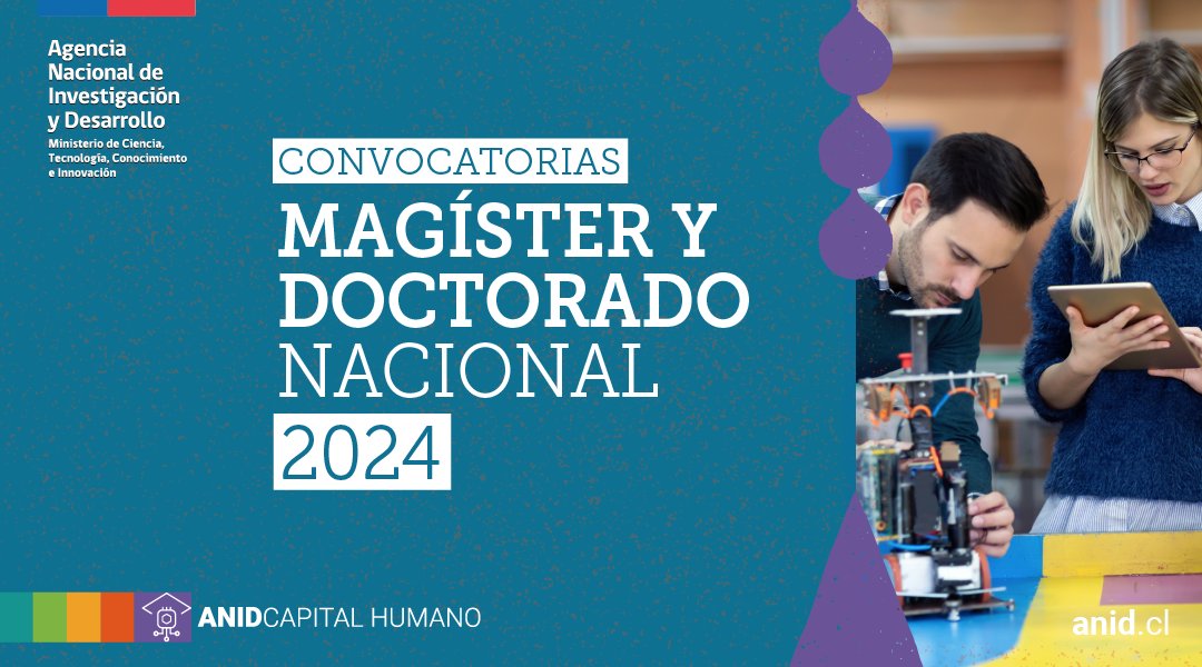 📢 ¡Importante noticia para postulantes a becas de Doctorado y Magíster Nacional! 🎓 @AnidInforma adelanta el inicio y cierre de concursos 2024. 
Prepara tu postulación a programas de postgrado, impartidos por universidades en Chile. Revisa el detalle en bit.ly/3Z0jxn7