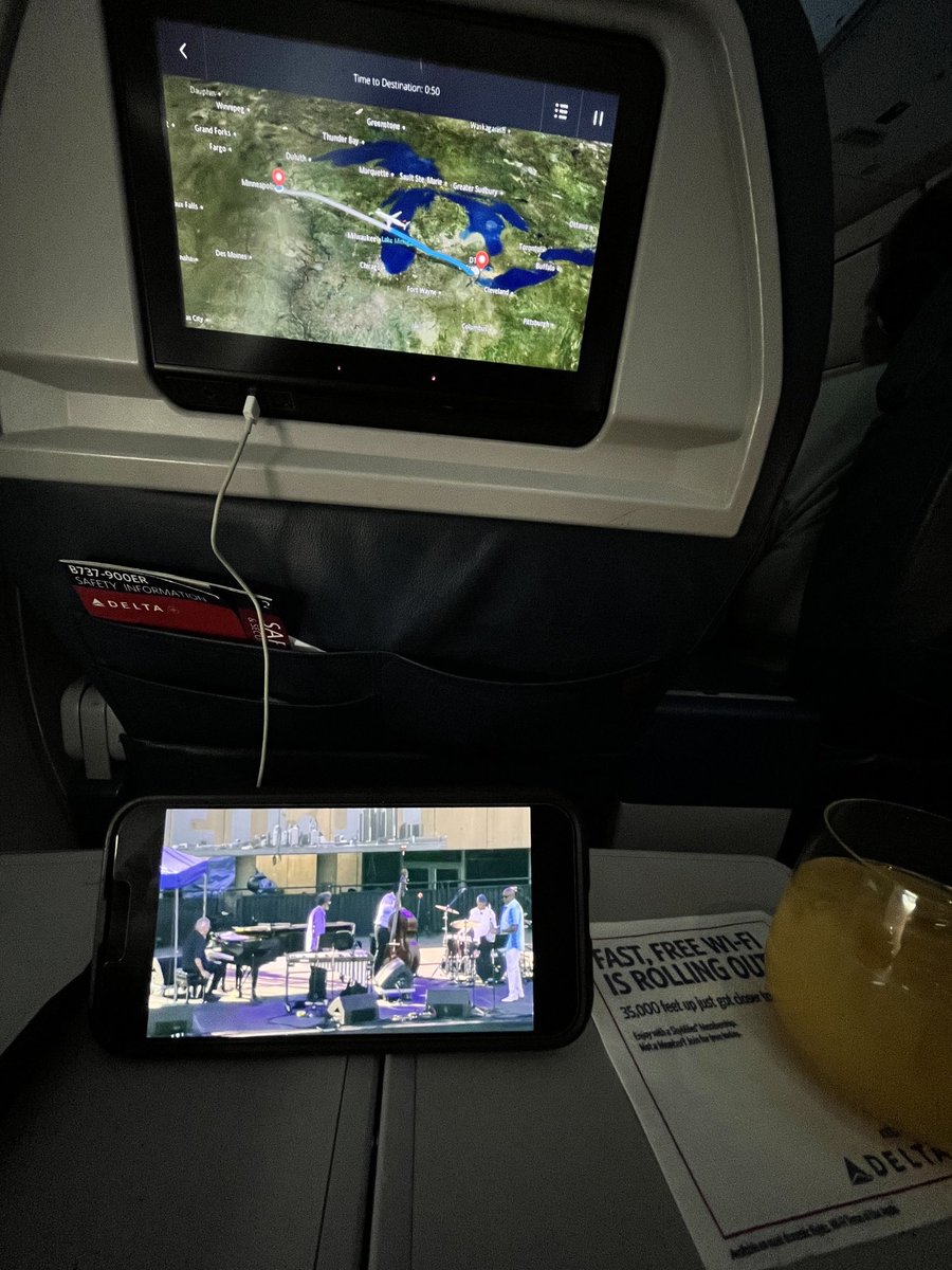 This is becoming part of my jazz fest tradition on the final day. Shout out to <a href="/detroitjazzfest/">DetroitJazzFestival</a> for keeping the festival free and accessible with the livestream and to <a href="/Delta/">Delta</a> for keeping me connected in the friendly skies so I don’t have to miss a beat!

 #detroitjazzfest