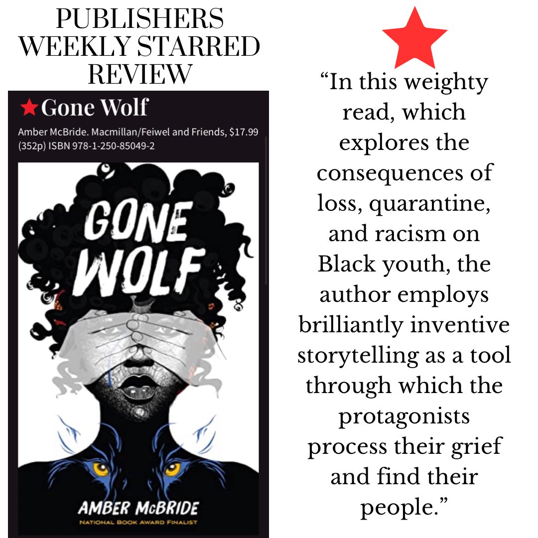 Baby girl, Imogen & her watchful wolf, Ira got their second starred review. Endless gratitude. Less than a month till release. 🖤🙏🏾 GONE WOLF:10/3/23🐺💙 publishersweekly.com/9781250850492