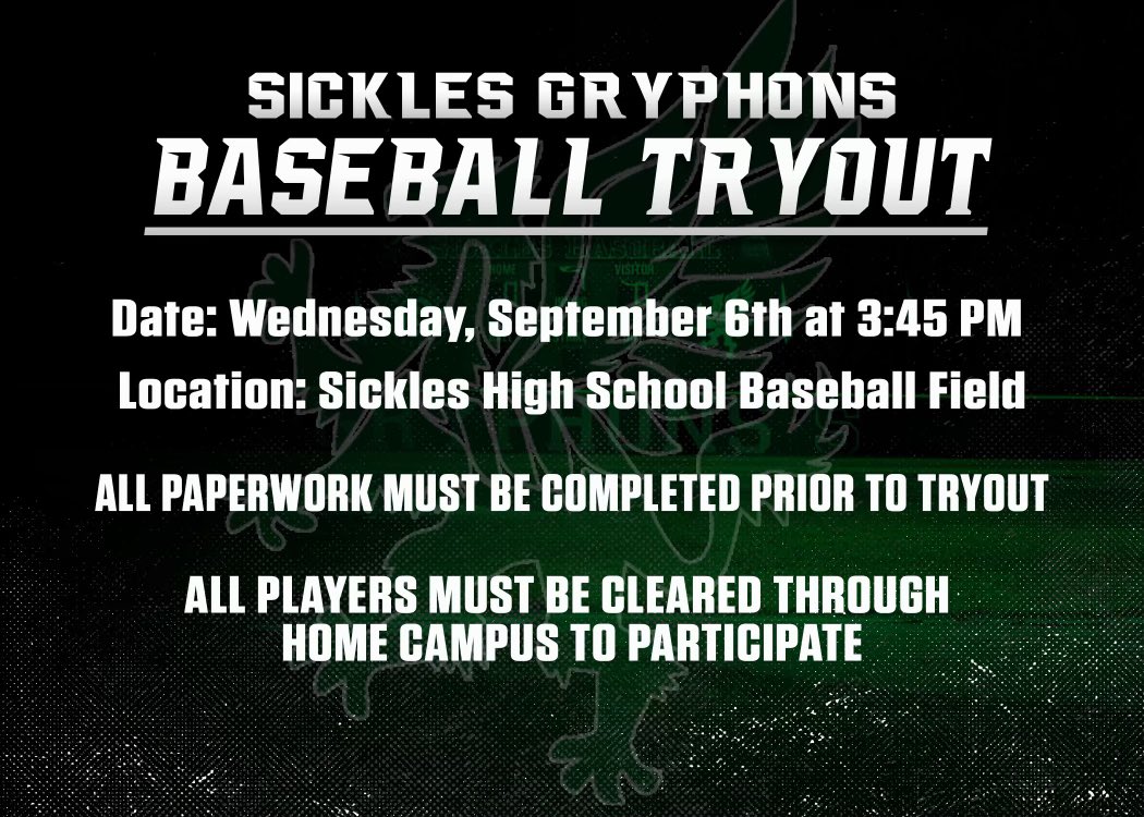 Tryouts have been moved to Wednesday