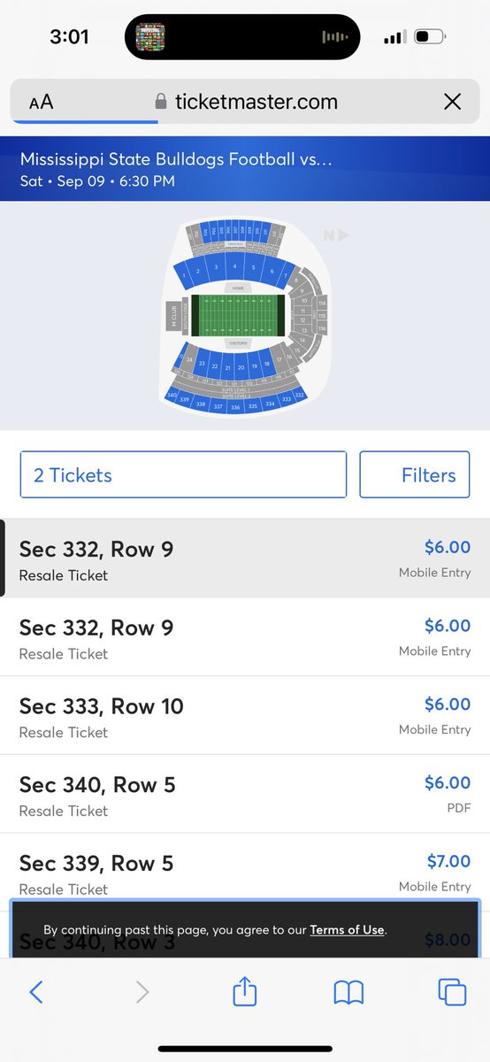 pedubz's tweet photo. @LaJollaAztec @jdwicker @BeMoose @PrezdelaTorre Purely an apples to orange comparison.  You gotta compare similar sections and resale to resale or non to non.  

Game yesterday was a great atmosphere and Ucla prob a hot ticket.  Looks like no one wants to go to the others games and they’re all resale. https://t.co/rkg1M6o8Ei