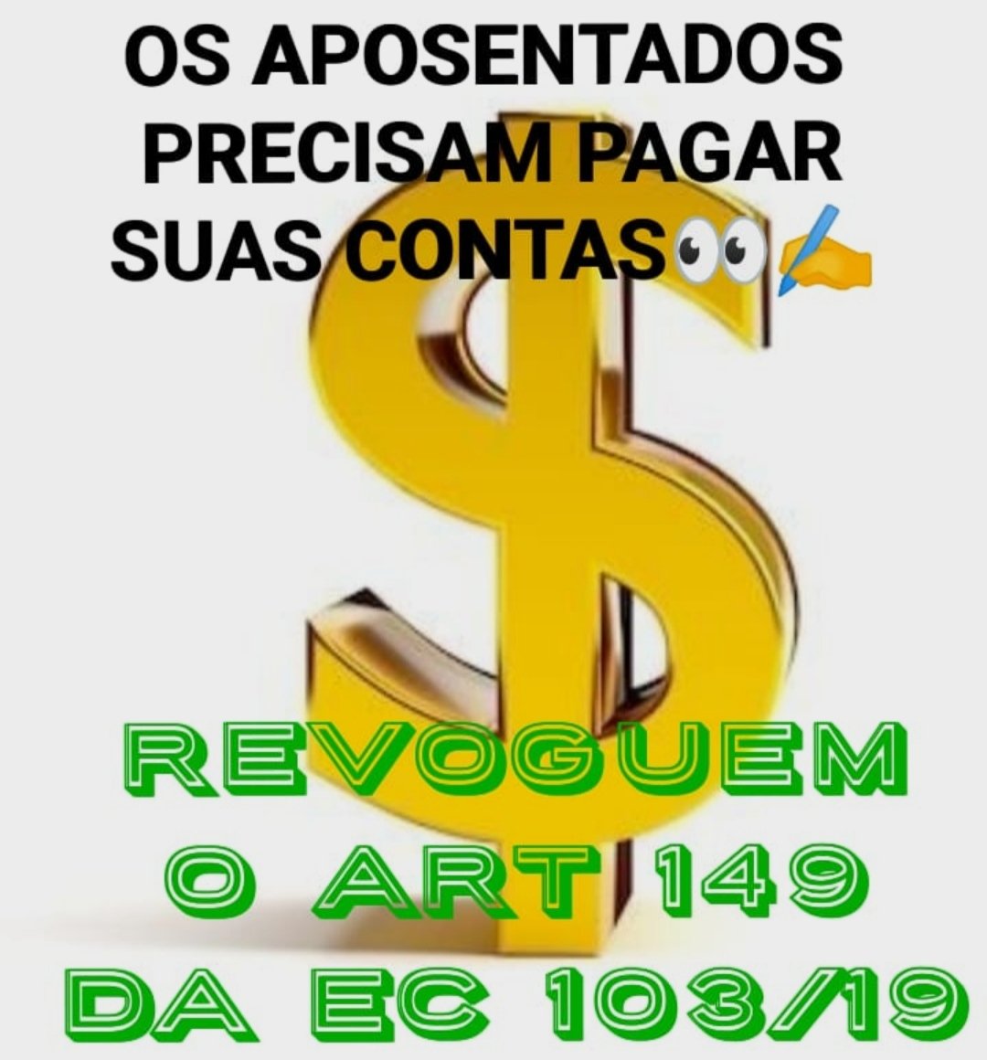 "Aposentados clamam por justiça: revogação do péssimo art 149 (EC 103/19) é essencial.
👇🏽
Democracia #SaquearamAposentados"