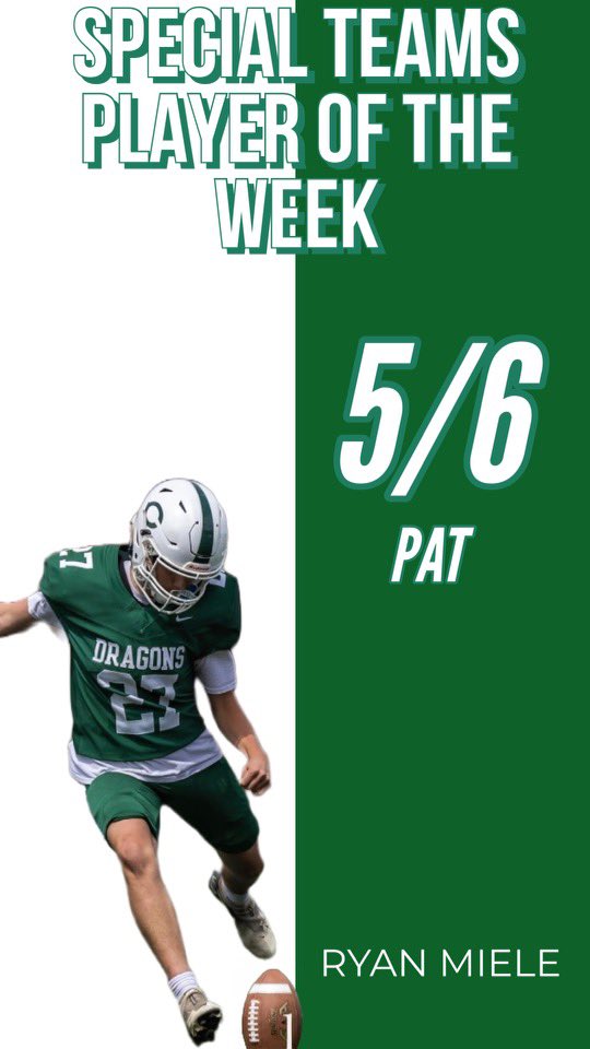 Offensive Player of the Week
Tyler Vanderpool and the Entire Offensive Line

Defensive Player of the Week
<a href="/Connorcruz__8/">Connor Cruz</a> 

Special Forces Player of the Week
Ryan Miele

#TheTeam