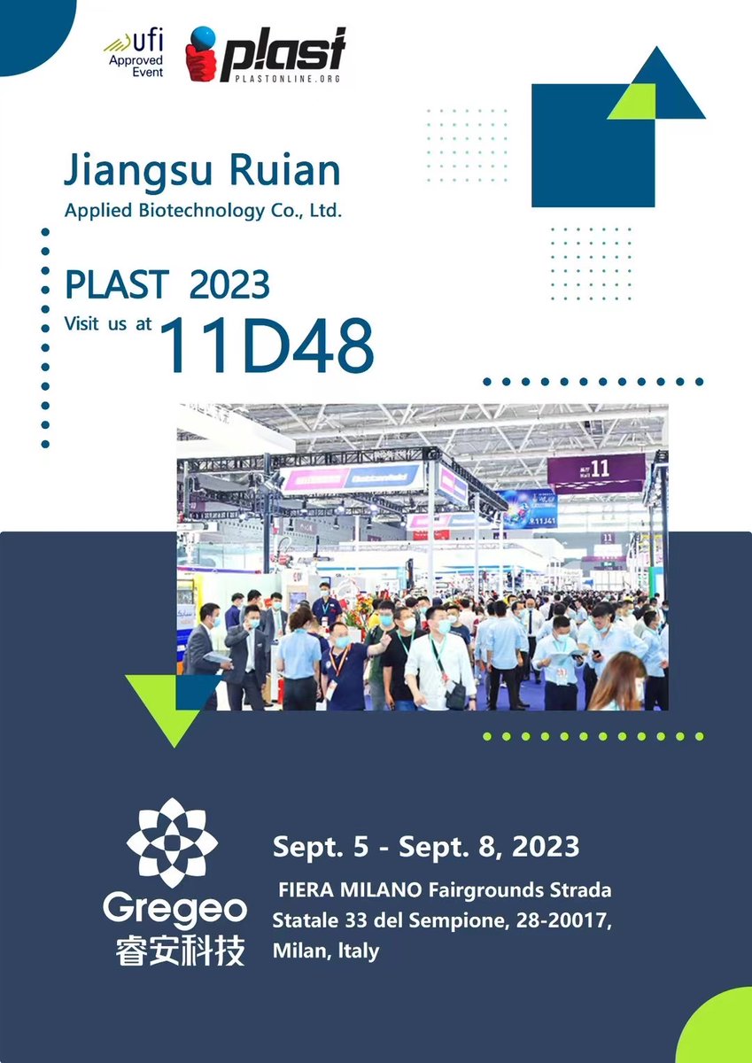 Shaohui_Perla's tweet image. Location in Milan
Preparing for PLAST2023
#PBAT #Biodegradablematerials #Disposabletableware #compostableplastic #biodegradablestraw #PLAST2023 #PLASTEXPO #PBS #PLASTEXPO #bioplasticsmagazine