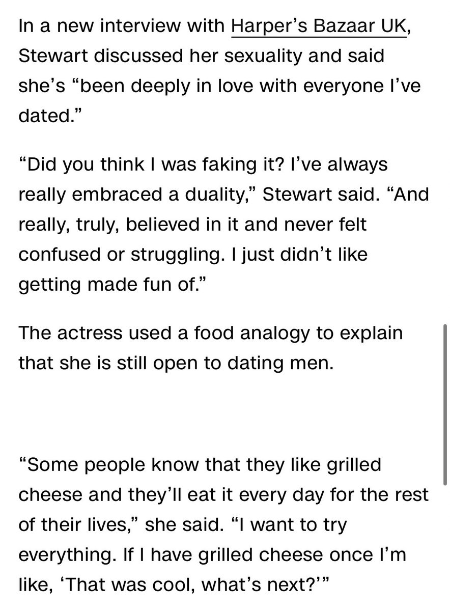 bellaxkristen's tweet photo. I truly believe there are people that hate the fact that Kristen Stewart is bisexual and only love her now because she’s dating a woman.

Let’s not be biphobic!

She’s one of the few openly bisexual leading actresses working today caring enough to give it visibility in her work. https://t.co/8nxHY1Mlt1