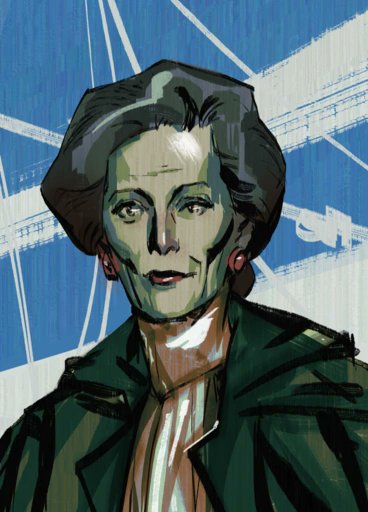 PopulismUpdates's tweet photo. Theresa May prime minister portrait / Joyce Messier from Disco Elysium https://t.co/6nEP68puIF