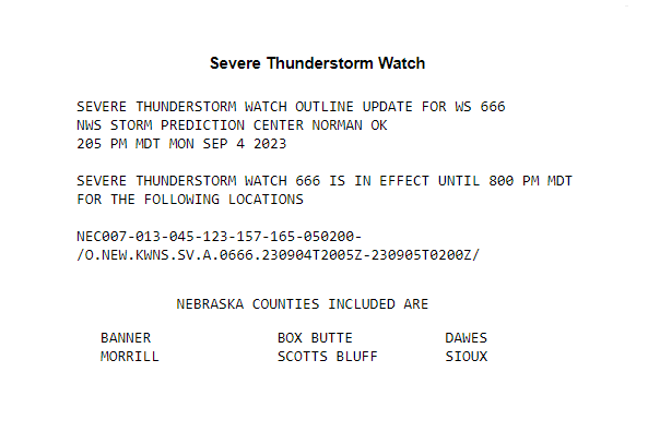 Jasamsdestiny's tweet photo. #Nebraska 
#SevereThunderstormWatch til 8pm MDT for 

#Banner 
#BoxButte 
#Dawes 
#Morrill 
#ScottsBluff 
#Sioux 

#NEwx #SevereWeather #SevereStorms #NE https://t.co/E2zyiI3oCl
