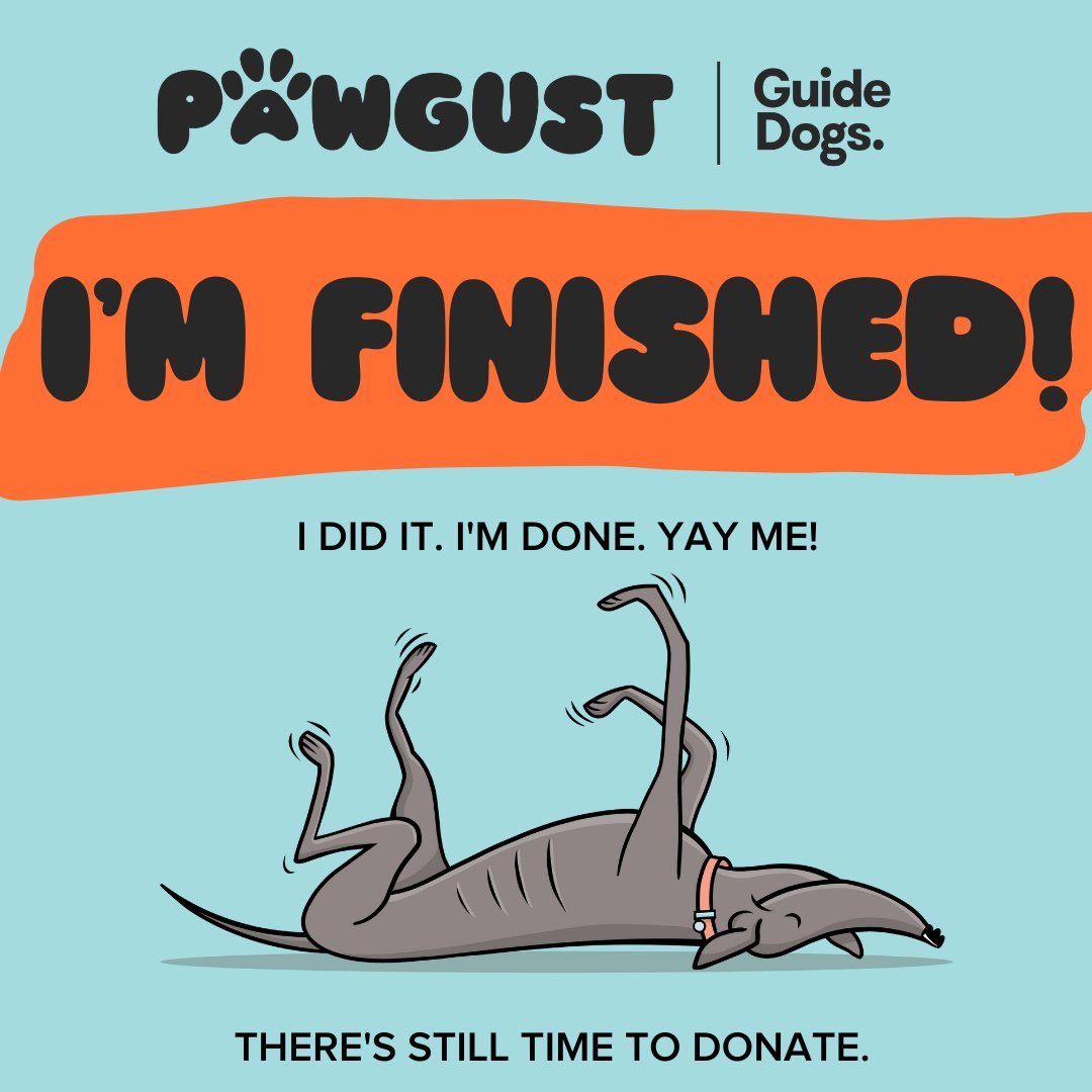 WE'VE FINISHED! 🐶

Our PAWGUST journey has come to an end and Expr3ss! is very proud to support Guide Dogs Australia. 

There is still time to donate, please help us by going to the below link, every bit counts:
hubs.li/Q020_DZ20

#pawgust #expr3ss #guidedogsaustralia