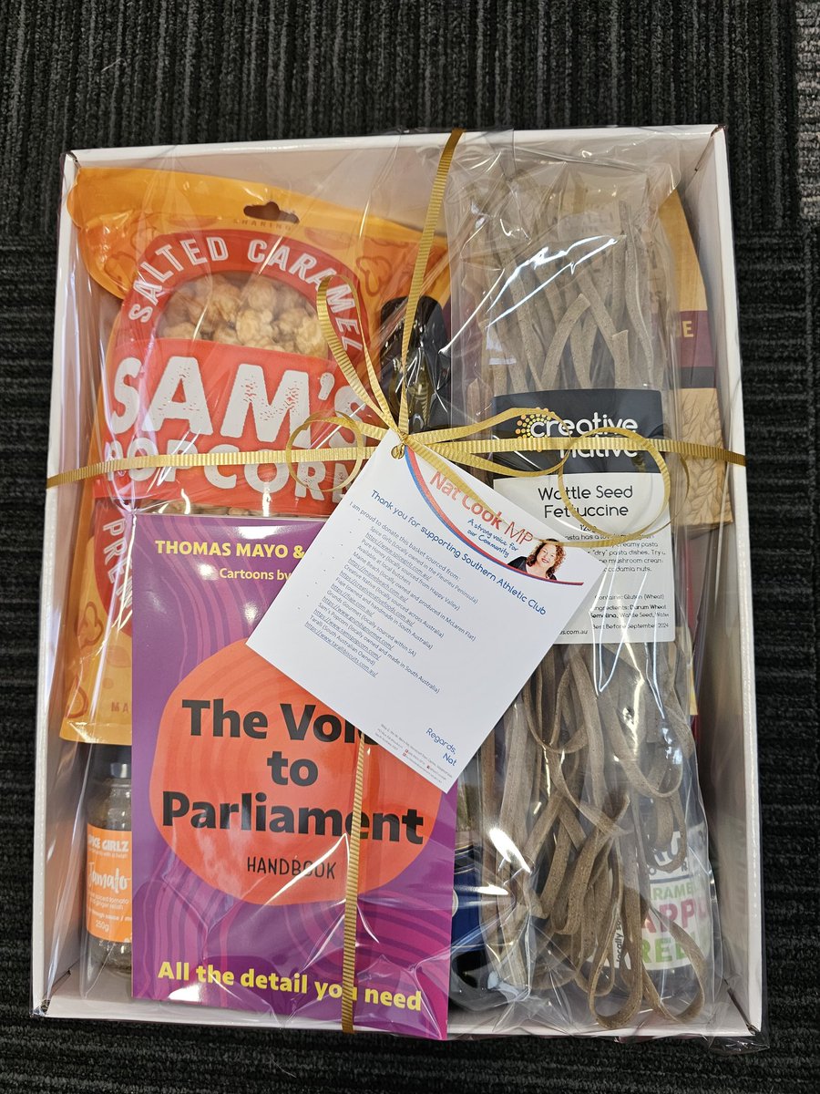 My popcorn looks great in the Hon. <a href="/NatCookMP/">Nat Cook MP</a> gift boxes. Full of great local products, the Southern Athletic Club will really enjoy these goodies.
#samspopcorn #smallbusiness #southaustralia #businessowner #business #buysa #buylocal #popcorn #kidpreneurship #kidtrepreneur