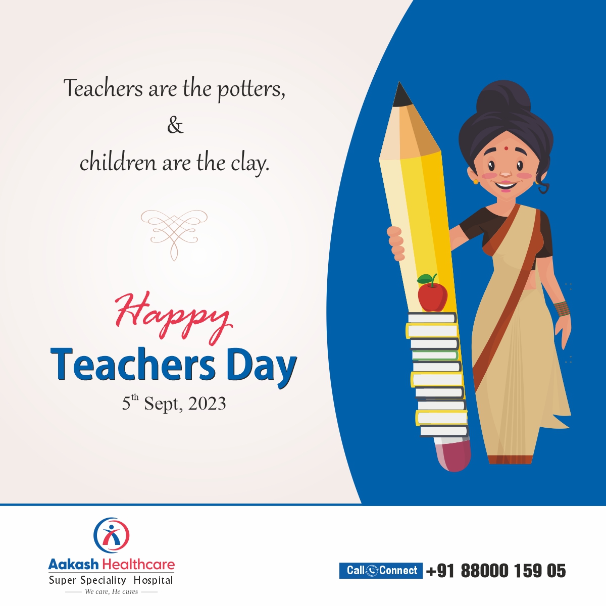 AakashHSSH's tweet image. 𝑯𝒂𝒑𝒑𝒚 𝑻𝒆𝒂𝒄𝒉𝒆𝒓𝒔’ 𝑫𝒂𝒚!

The day to celebrate &amp;amp; thank teachers for guiding &amp;amp; inspiring us.

#teachersday #teachinginspiration #gratitudetoteachers #worldteachersday #learnfromteachers #aakashcare #aakashhealthcare