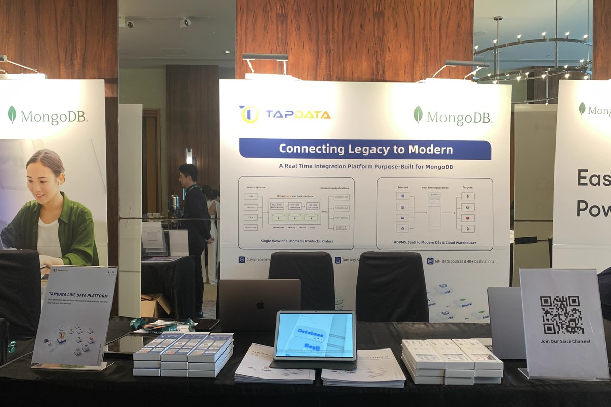 TapdataLDP's tweet image. 🌟 Join us at MongoDB .local Hong Kong!

Stop by the Tapdata booth and say hello! 

Learn more about our Real-Time Data Pipelines &amp;amp; Data Hub tool - where seamless real-time data sync and integration become a breeze.  tapdata.io  🚀🤝