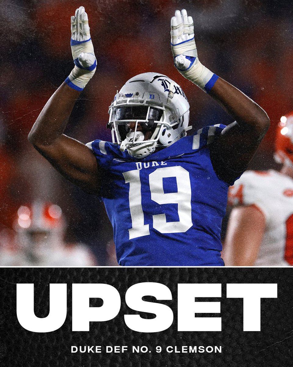 DUKE ROUTS NO. 9 CLEMSON‼️ 

<a href="/DukeFOOTBALL/">Duke Football</a>'s first AP top-10 win since 1989 😤