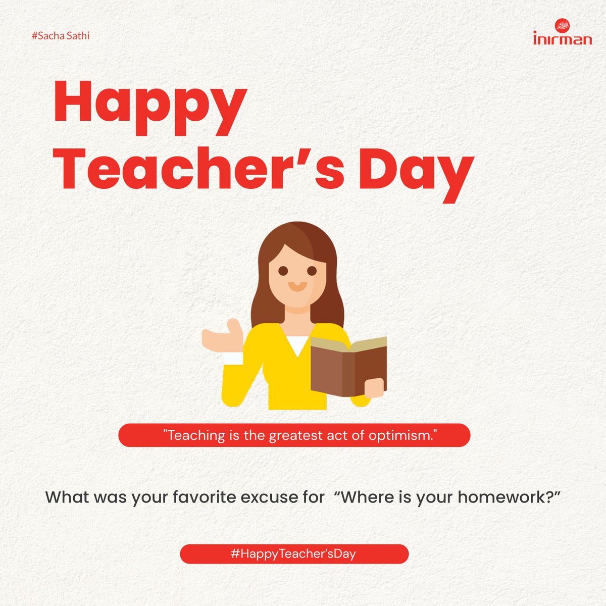 i_nirman's tweet photo. Teachers plant the seeds of knowledge that grow forever. Happy Teacher's Day! 🍎📚

#TeachersDay #Gratitude #EducationMatters #Inspiration #ThankYouTeacher #TeachingExcellence #rolemodels  #LearnFromTeachers #ForeverGrateful #teacherappreciation #TEACHers #teachersday2023 https://t.co/bhMFUYhDrY