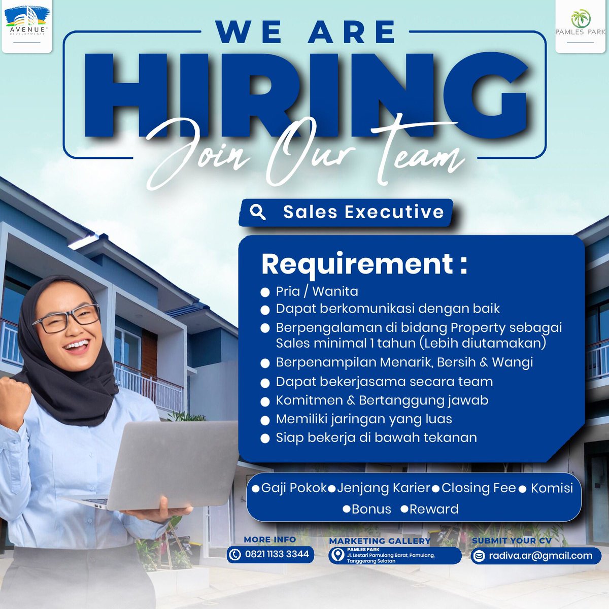 Radiva24's tweet photo. Bergabunglah di team Sales Executive Developer kami untuk memasarkan rumah di Pamulang Tangsel.
Kirimkan CV format pdf ke no kontak WA yg tertera di foto iklan.
#lokerpamulang #lokertangsel #lokersalespamulang #lokersalestangsel #jenjangkariersales https://t.co/kzstaz5Cjy