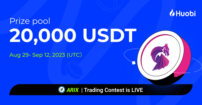 #Huobi $ARIX ट्रेडिंग प्रतियोगिता लाइव! पुरस्कार पूल: 20,000 $USDT @arixdexofficial 👀 शामिल होने के लिए क्लिक करें:huobi.com.gt/en-us/assetact…