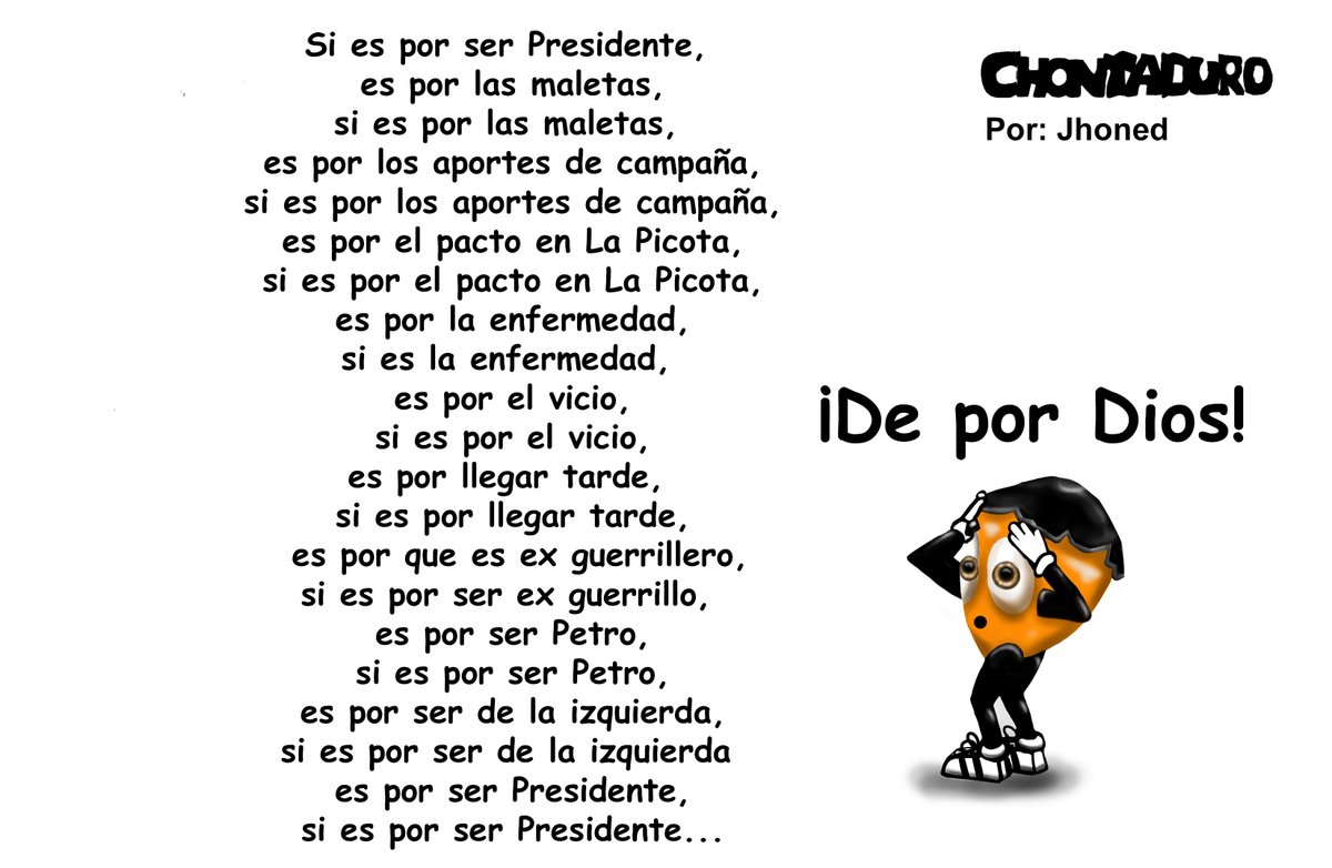 Cali24Horas's tweet image. 'De por Dios' es El Chontaduro para hoy, por @Chontaduro jhoned para @Cali24Horas . #Chontaduro #Oposición #Criticar #Escandalos #ilegítimo