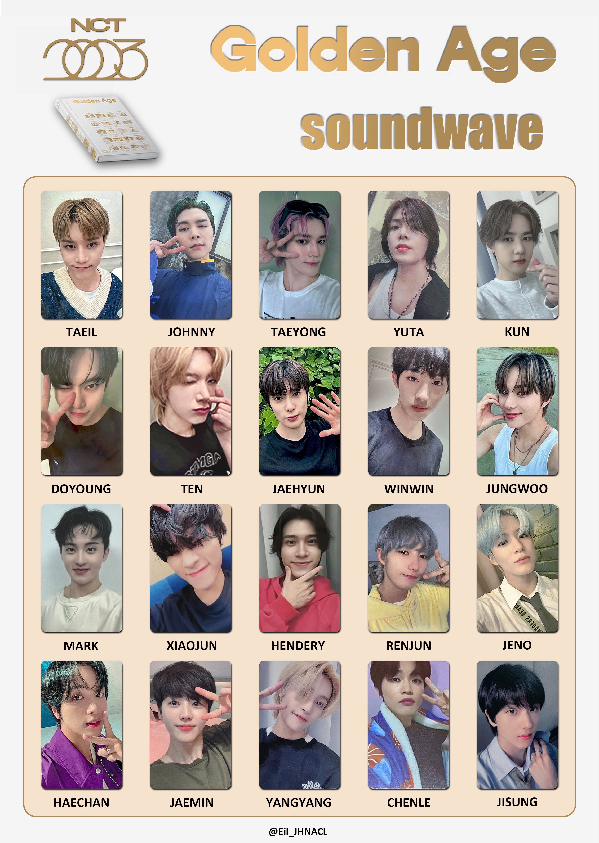本物の JHNACL в X: „nct 2023 golden age photocard template 엔시티 タレントカード