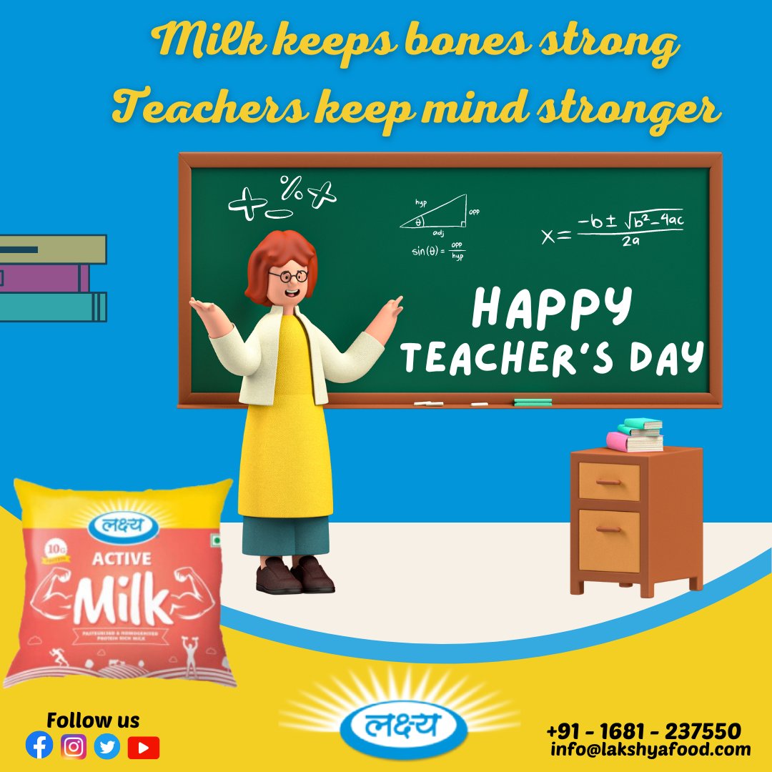 Lakshyafood1's tweet image. &quot;Just like milk keeps bones strong, teachers keep our minds unbreakable! 🥛📚 #TeachersDay #MilkAndMinds #StrengthInLearning #GratefulStudents&quot;