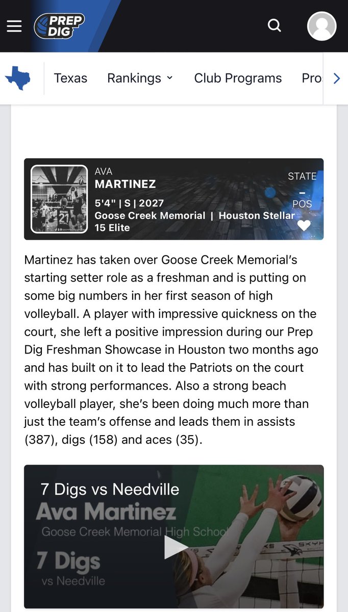 Thank you <a href="/PrepDig/">Prep Dig 🏐</a> for the recognition and thank you GCM coaches and teammates for the opportunity. <a href="/gcmvolleyball1/">GCM VOLLEYBALL</a> <a href="/houstonstellar/">Houston Stellar VB</a> #freshman #setter #beachvolleyball