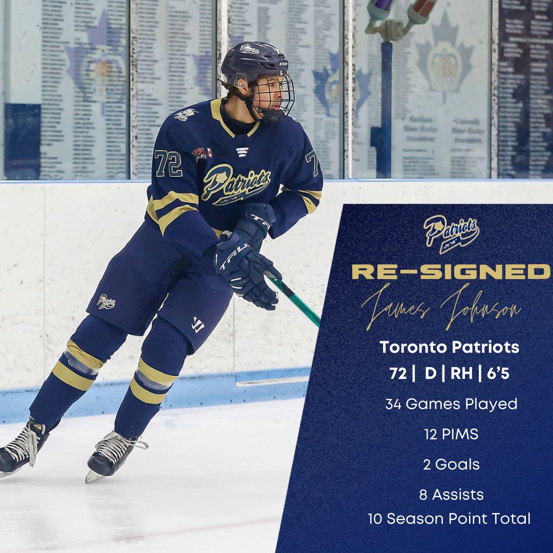 👋👋 Welcome Back James Johnson! 💪💪Our strong and versatile defenseman, is back for another season. Last year, he contributed 10 points in 34 games. His size, strength, and leadership qualities make him a vital part of our team. We're excited to have James back with us! #hockey