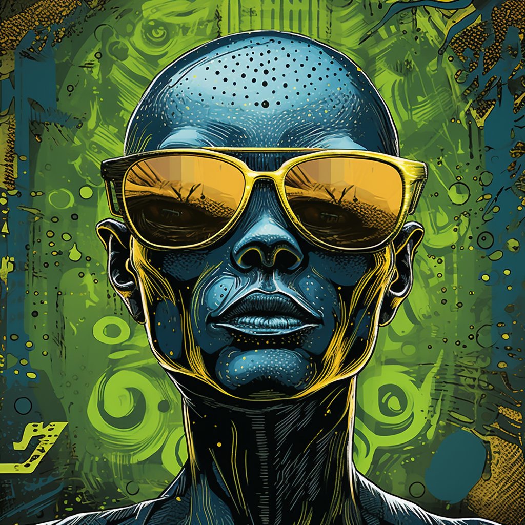 Hugofloresf's tweet photo. Check out  these alien pop fashion cool mix
#AIArtworks #aiart #cool #popart  #fashionpop #avantgarde #Fashionista #sunglasses #style #slick #elegant #retropop #alien #alienpop #alienfashion @midjourney @The_DailyAi #arte #inteligenciaartifical #portrait #linocutprint #gouache #vogue #newartist #hugoai #heffai