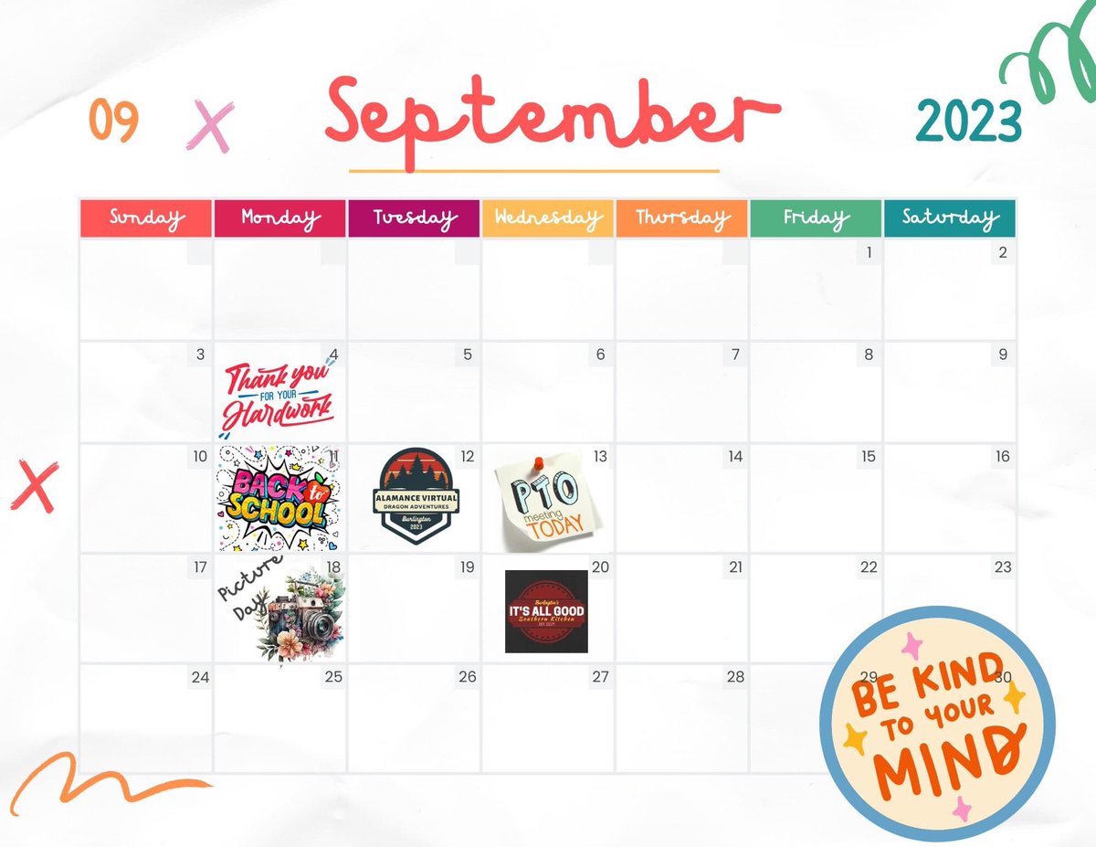 avspto's tweet photo. Our September PTO calendar https://t.co/5VI6Nv3L6l