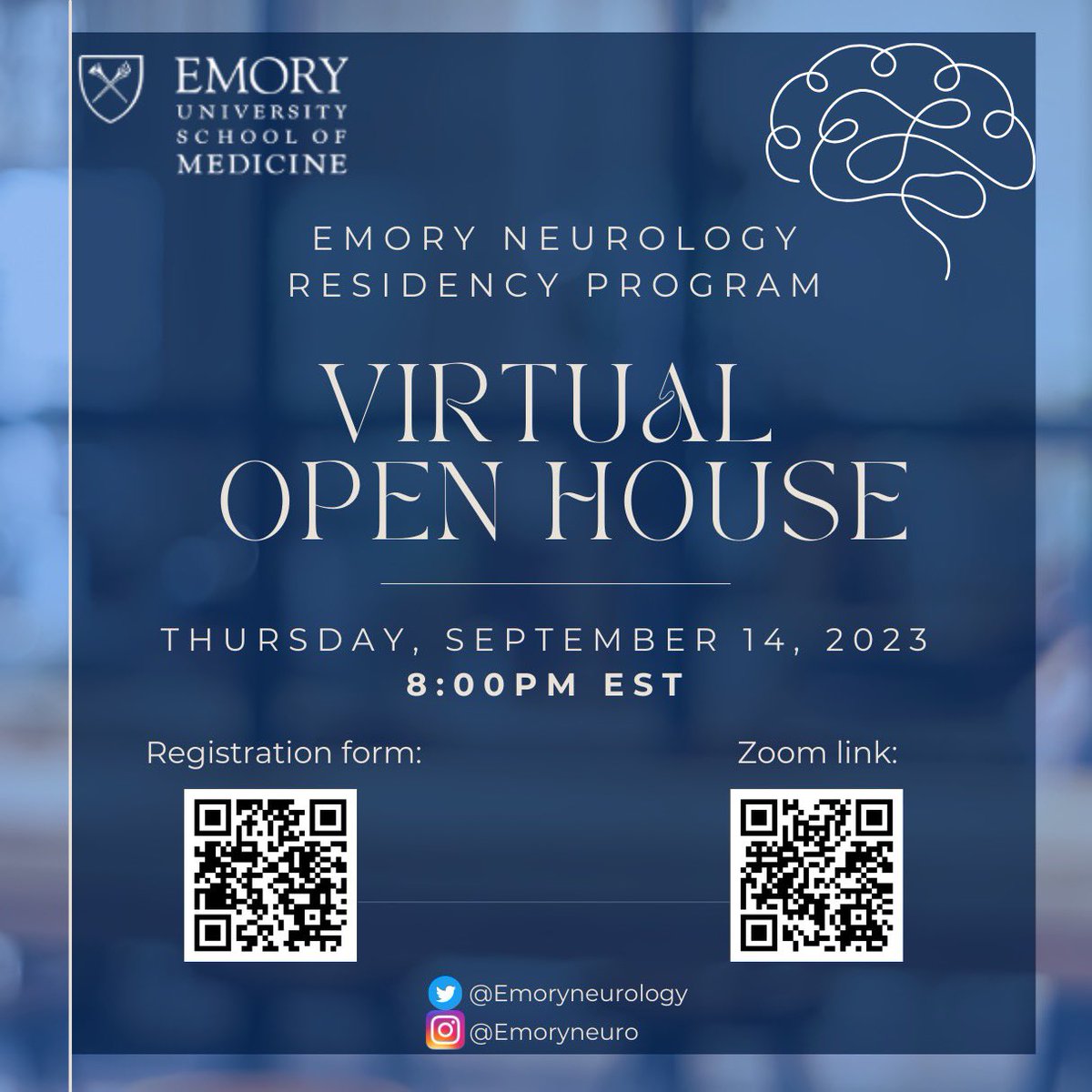 Join us next Thursday September 14th at 8:00 PM EST for our annual open house!! Register to submit your questions. Links also in bio. We look forward to seeing you there ! Registration: forms.gle/TtAZcWjX6efjNq… #neurologymatch2024 #nmatch2024
